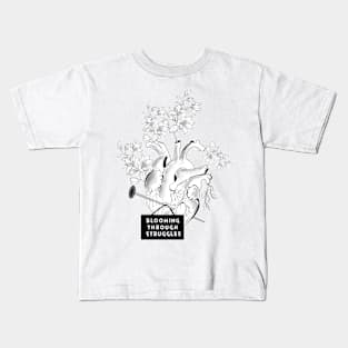 Blooming through struggles Kids T-Shirt